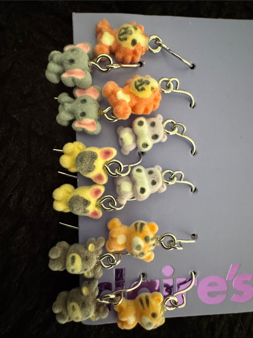 NWT 6 Pair Girls Cute Animals Earrings Sensitive Solutions Tween Teen Gift